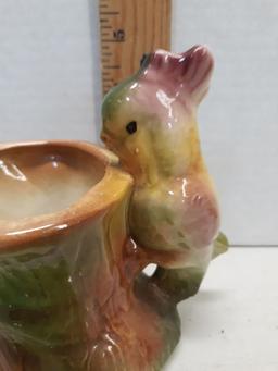 Vintage Parrot Ceramic Planter