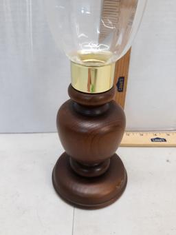 Wood and Glass Candle Holder