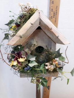 Wooden Birdhouse on Stand