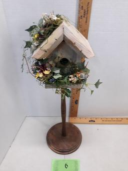 Wooden Birdhouse on Stand