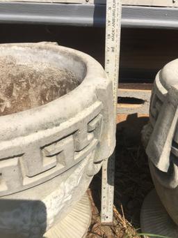 (2) Approx 18 inch Tall Concrete Planters