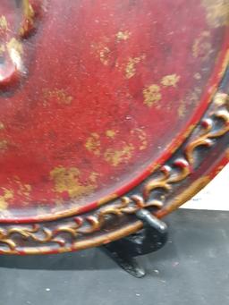 Red Metal Home Decor w/stand