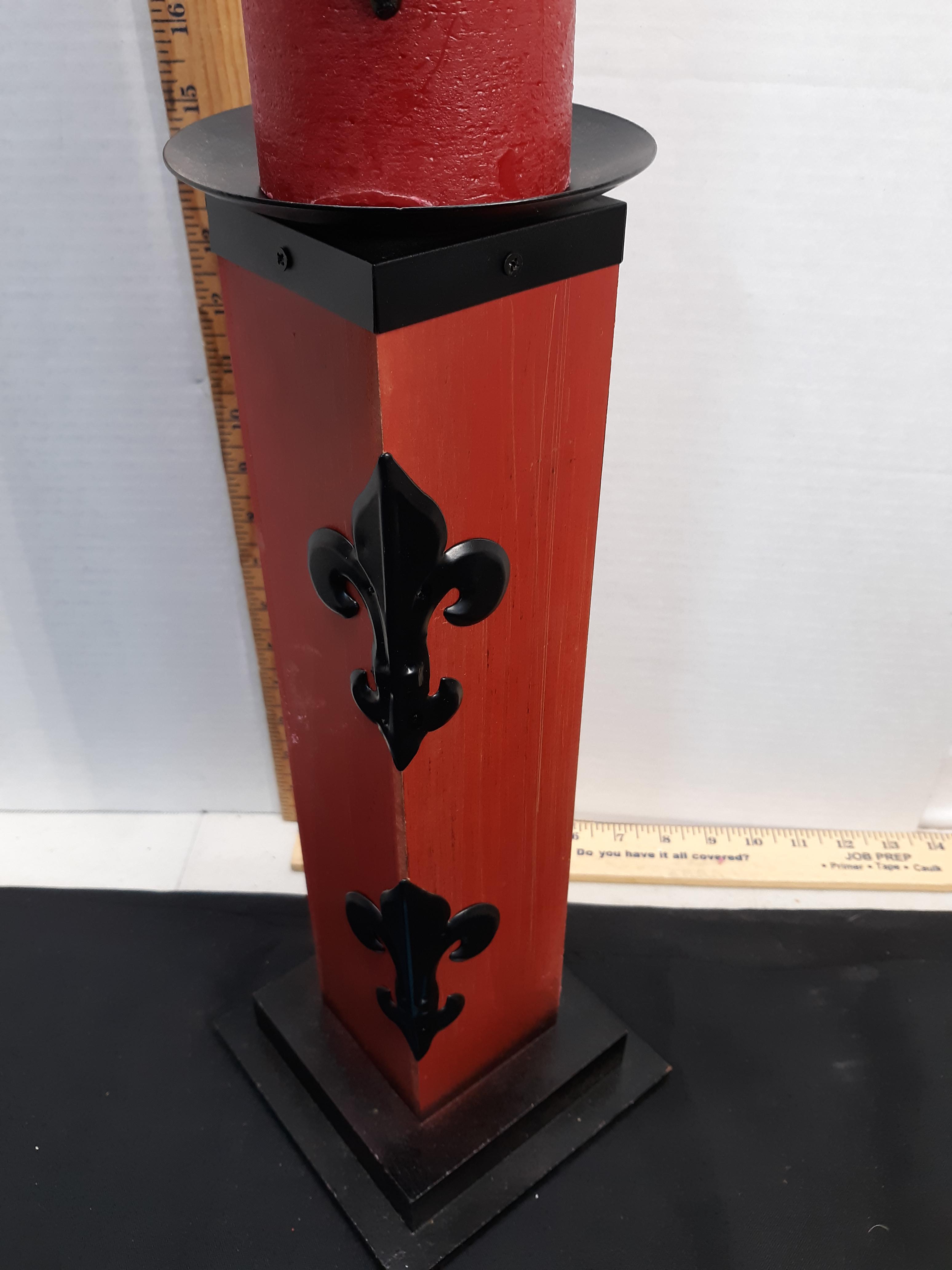 Wooden Decorative Tall Candle Stand w/candle