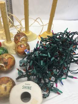 Box Lot/Christmas String Lights, Candles, ETC