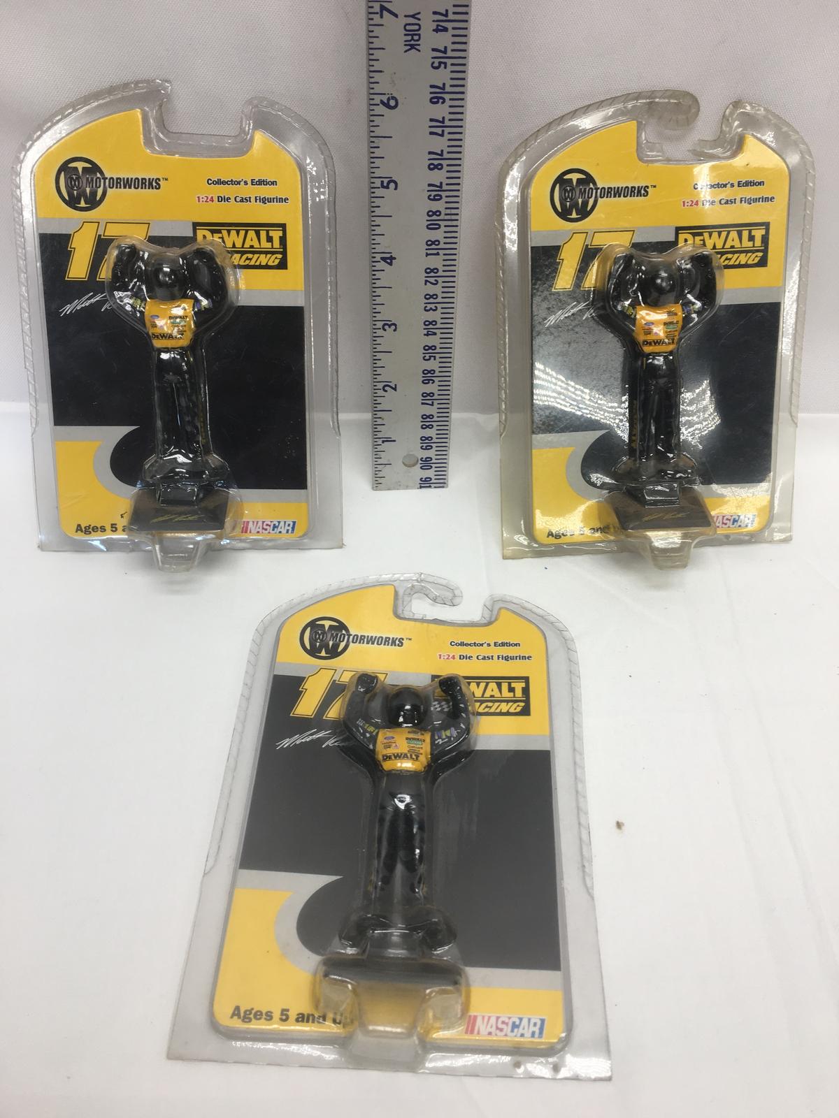 (3) MororWorks Dewalt Racing Die Cast Figures