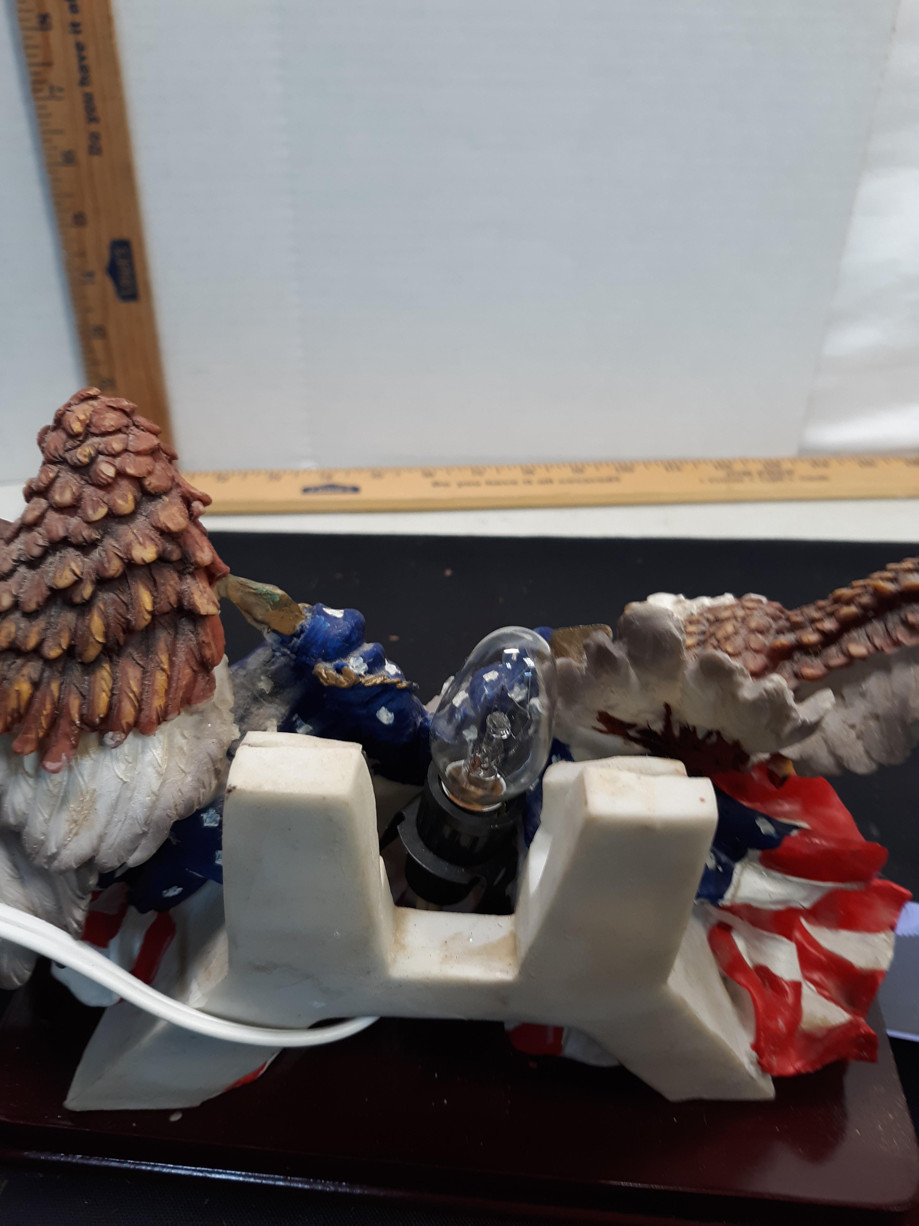 Red, White, and Blue Eagle light picture holder, resin