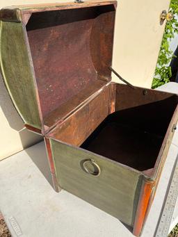 Large Elephant Themed Wood and Metal Box/Chest