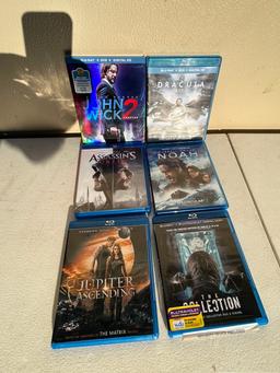 (6) Blu Ray Discs/John Wick 2, Noah, Dracula, ETC.