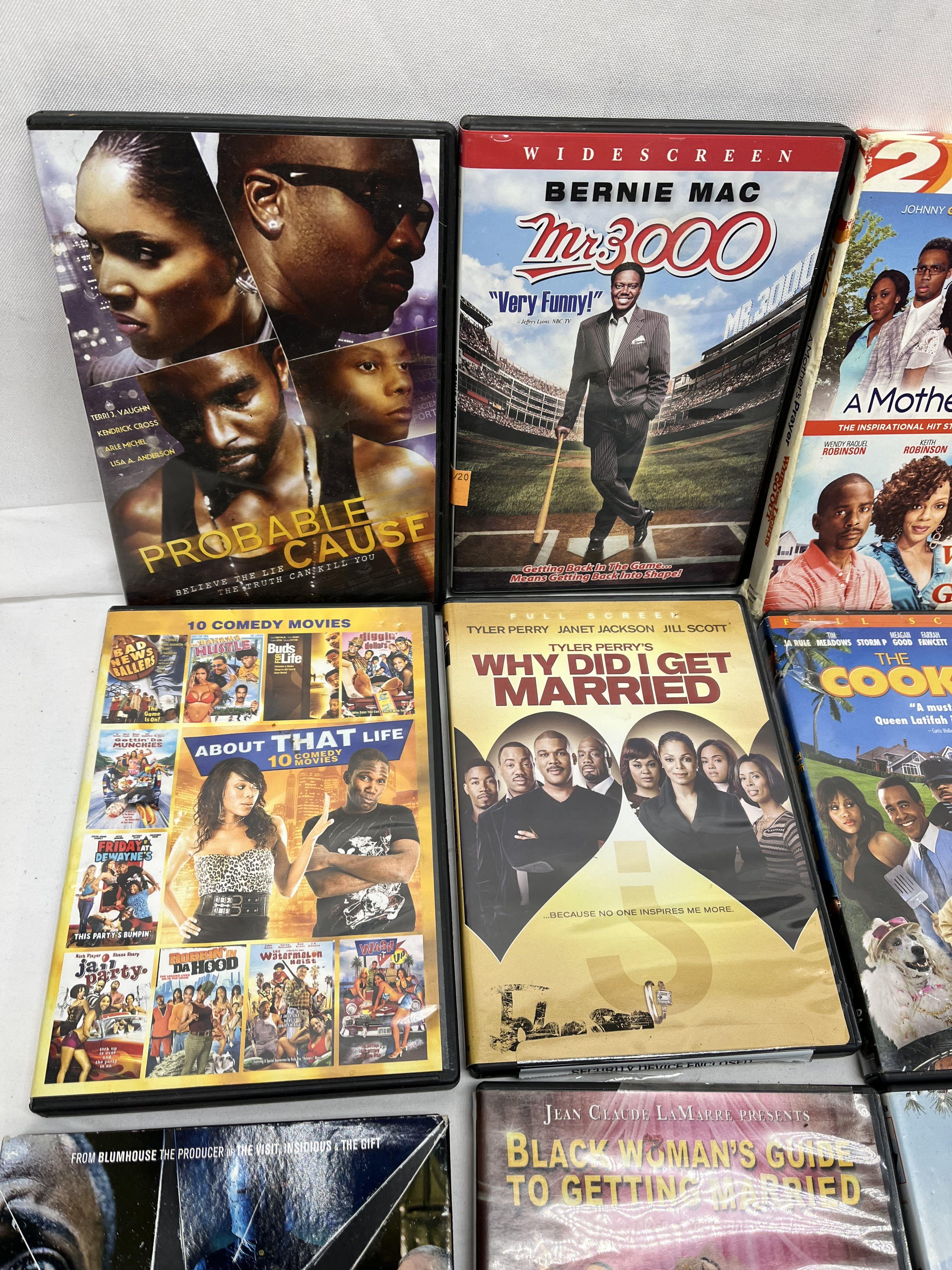 (12) DVDs/Mr 3000, Live Free or Die Hard, The Cookout, Get Out, ETC