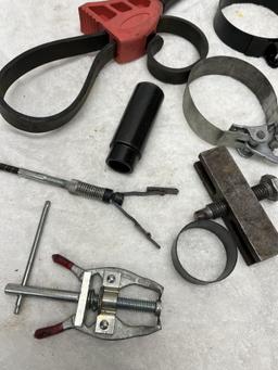 Small Tote Full/Oil Filter Wrenches, Pulley Pullers, ETC