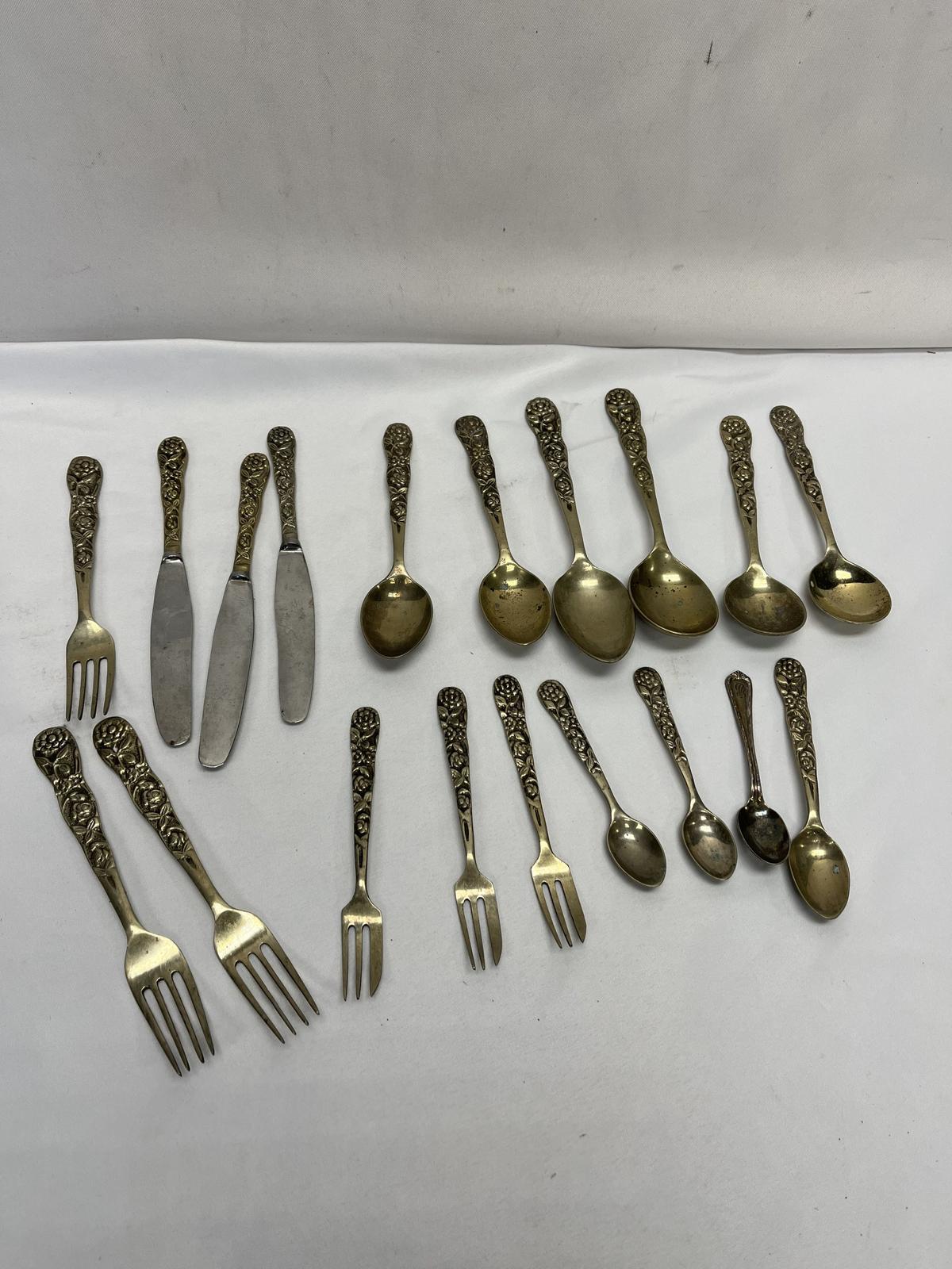 Box Lot/German Silver Flatware