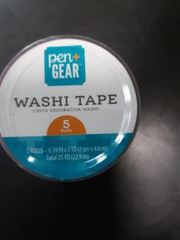 Pen Gear Washi Tape, 5 rolls in each, Qty: 32, NEW