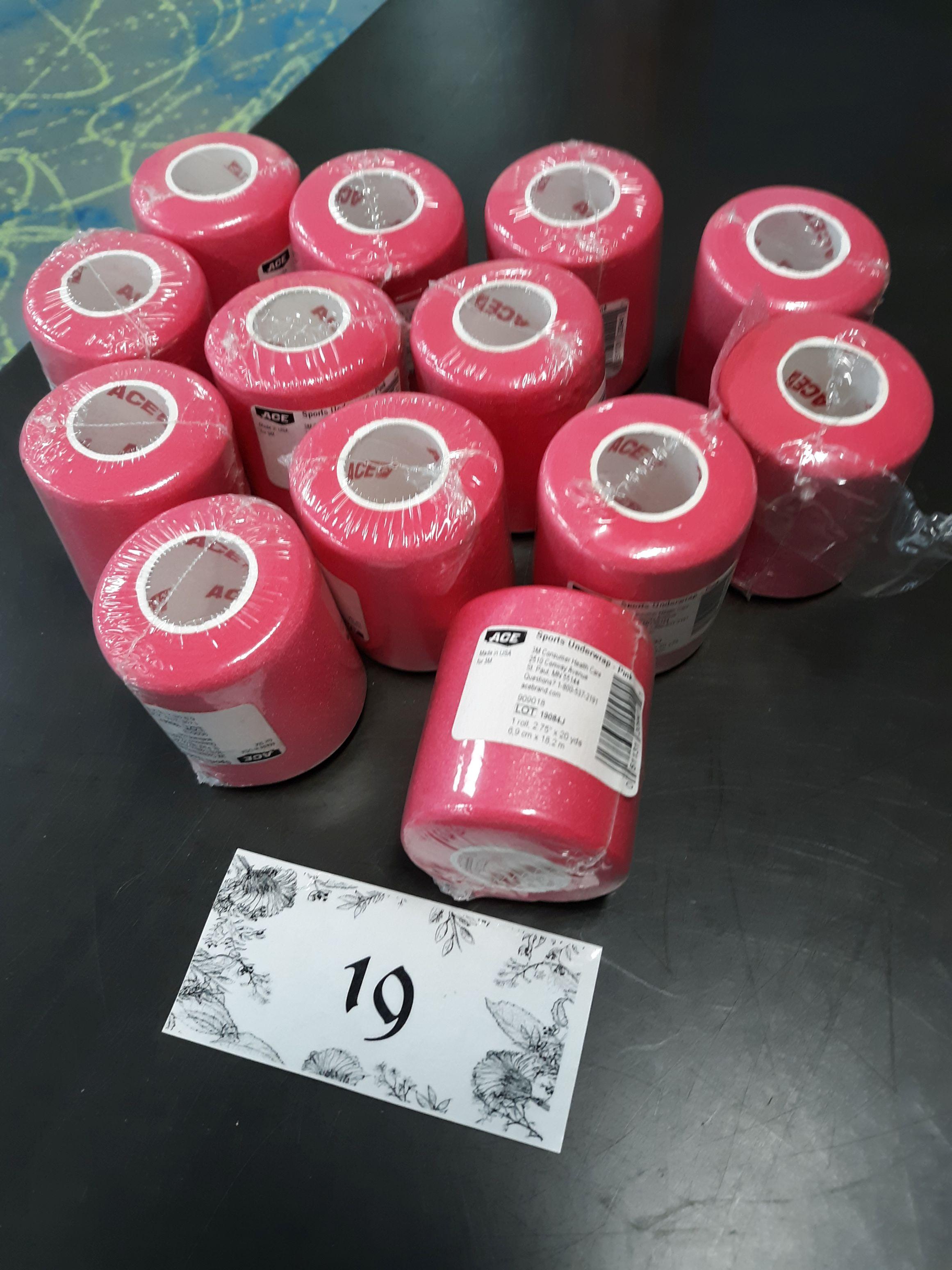 Pink Ace Bandages, Qty: 13, New