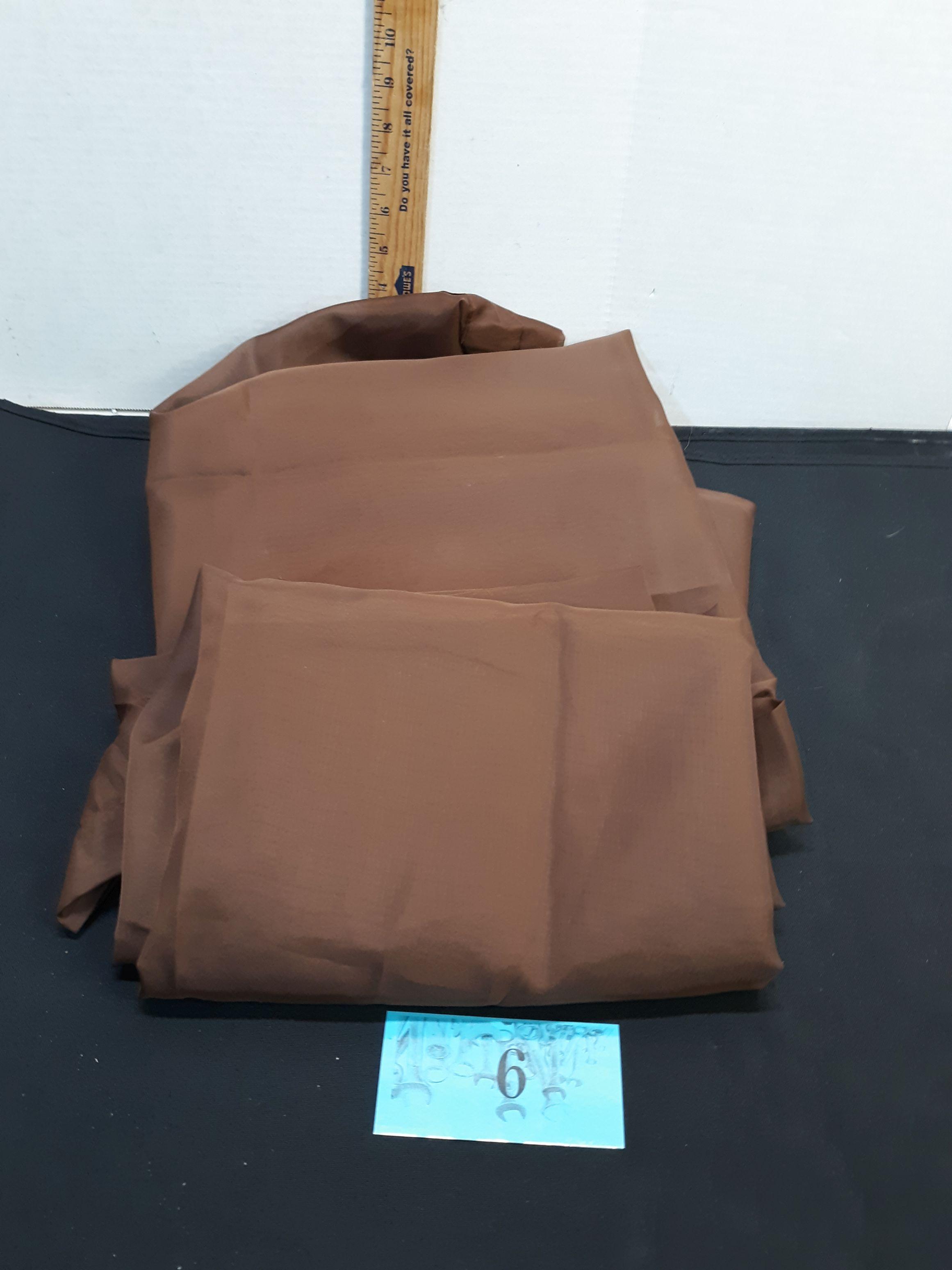 Set of Two brown sheer curtains, 84 inches long