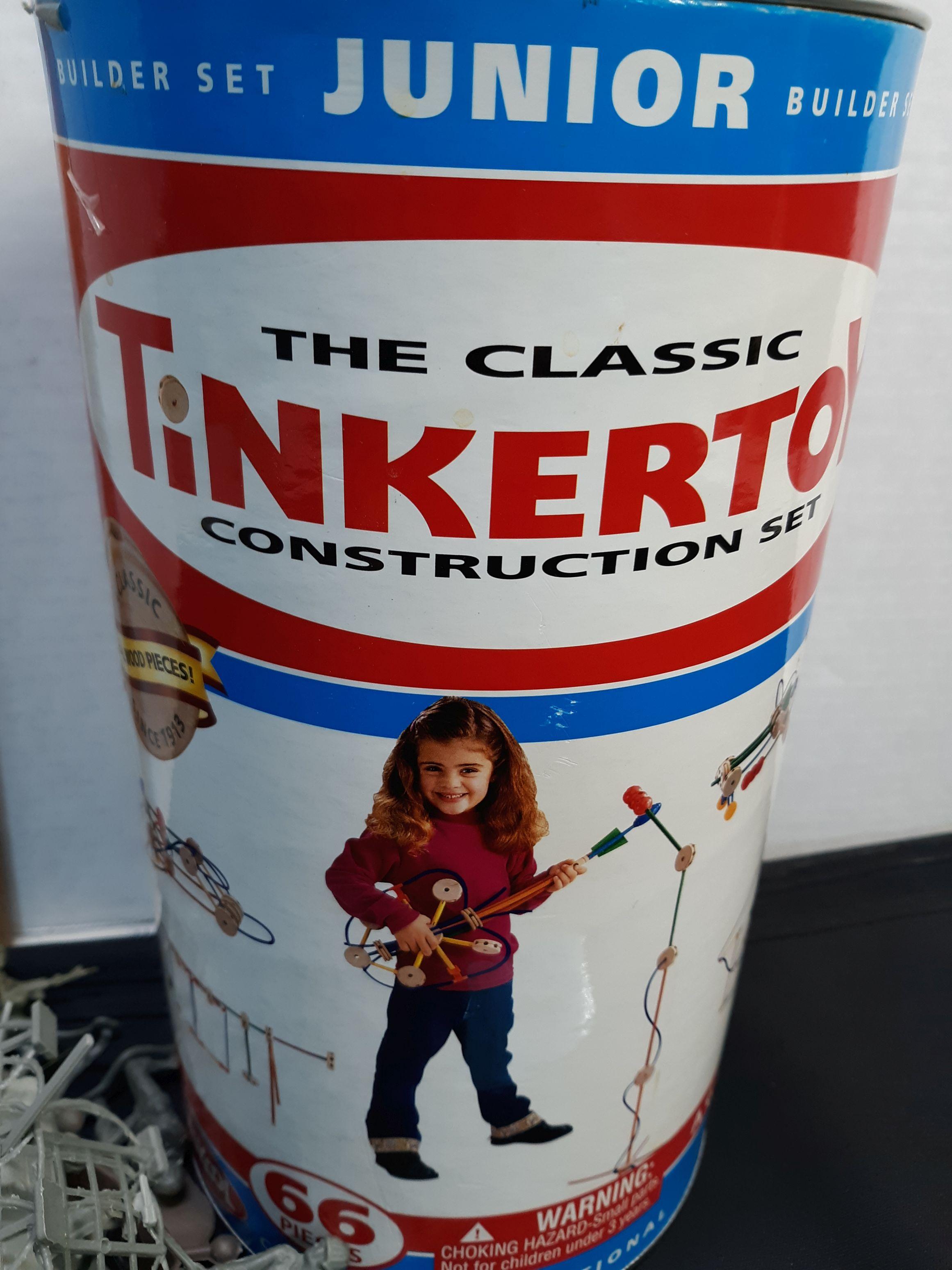 Tinker Toy container, bag of army men
