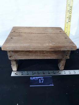 Vintage Homemade Small Wooden Stool