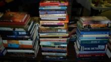books, lot of religious books and novels