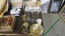 candle holders, larger lot some are brass