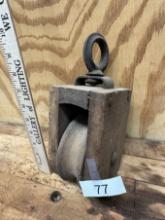 Vintage/Antique Wooden Rustic Barn Pulley (All Wooden Pulley)
