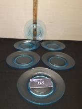 Vintage Blue Glass Plates
