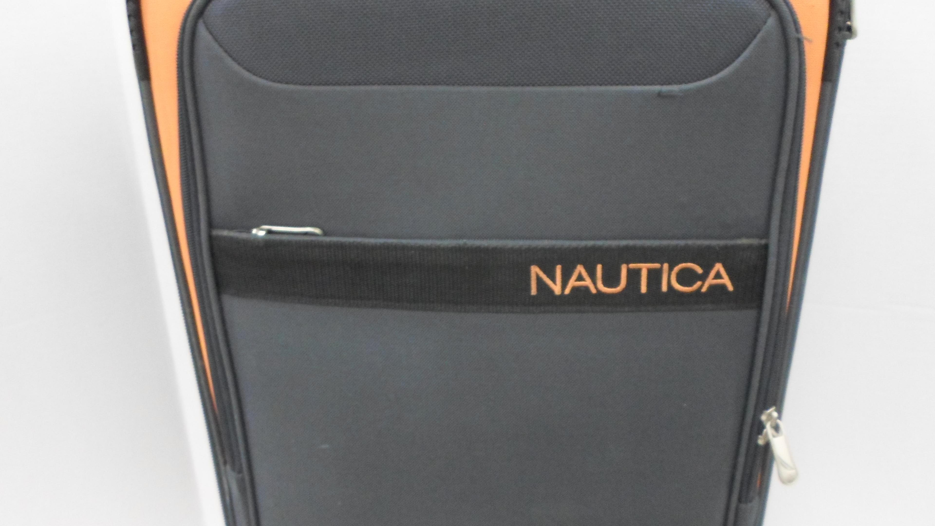 nautica suitcase, nice shape rolling bag