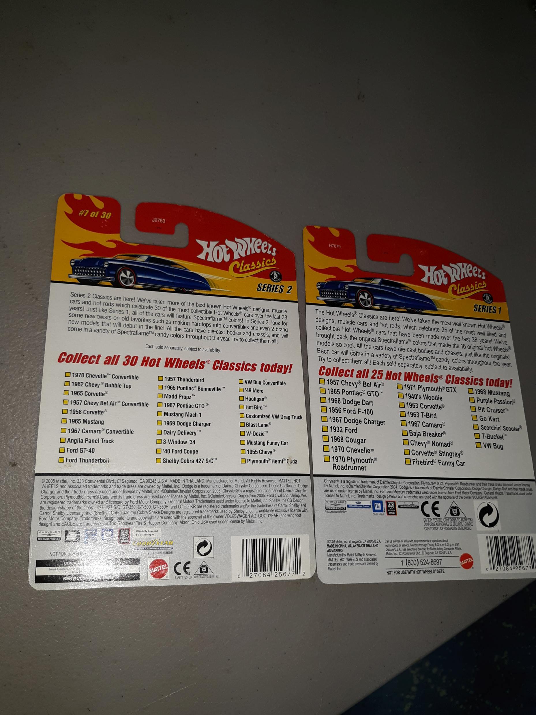 Hot Wheels Classics, Qty:2 Unopened