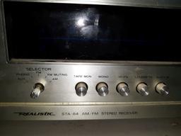 Realistic AM/FM Stereo Receiver, powers on
