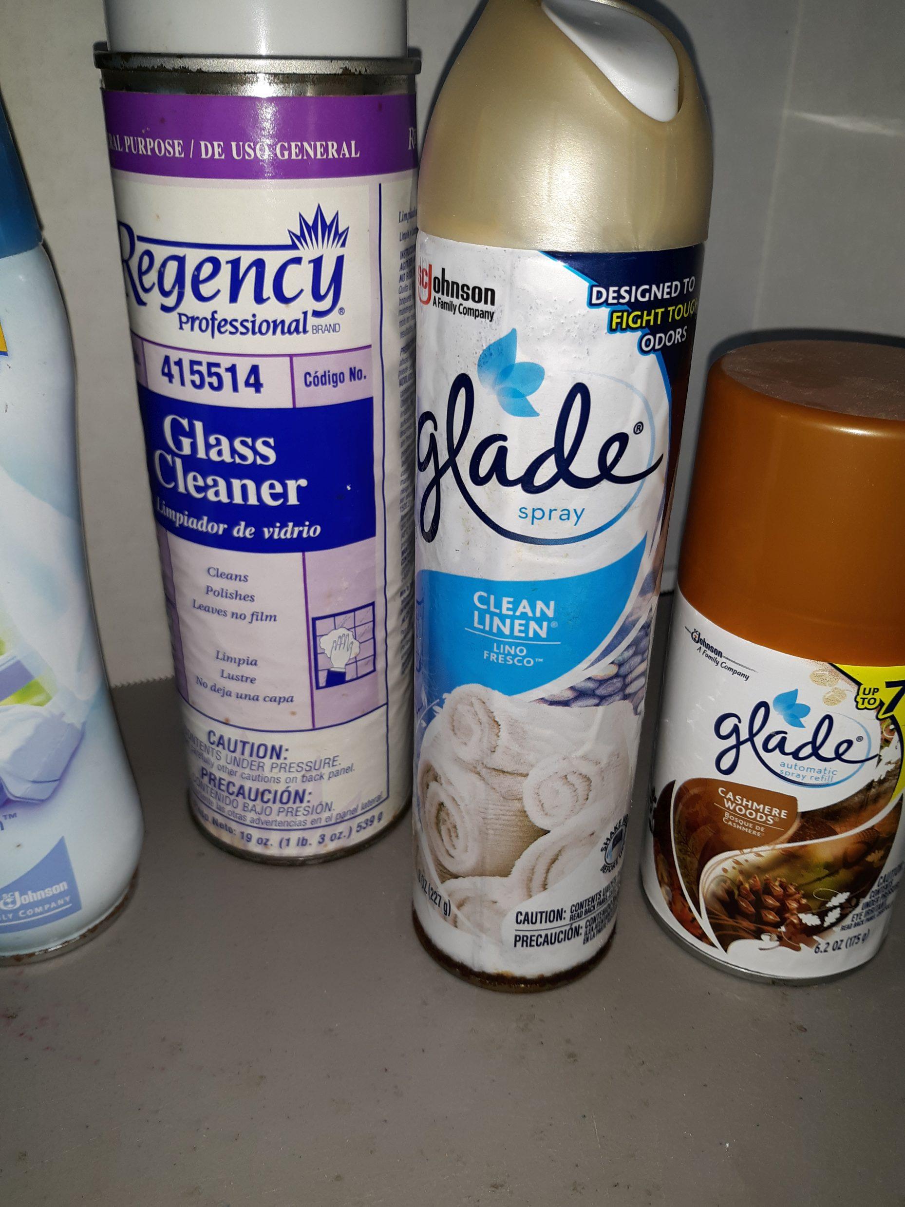 Cleaner Lot, De-icer, Rain X, Windex, Glass Cleaner, Glade, Oil Mist