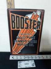 Booster Motor Oil Metal Sign