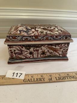 Made In Portugal Lidded Porcelain Box