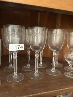 Top Shelf Lot/Box Lot/Stemware Glasses (Crystal???)