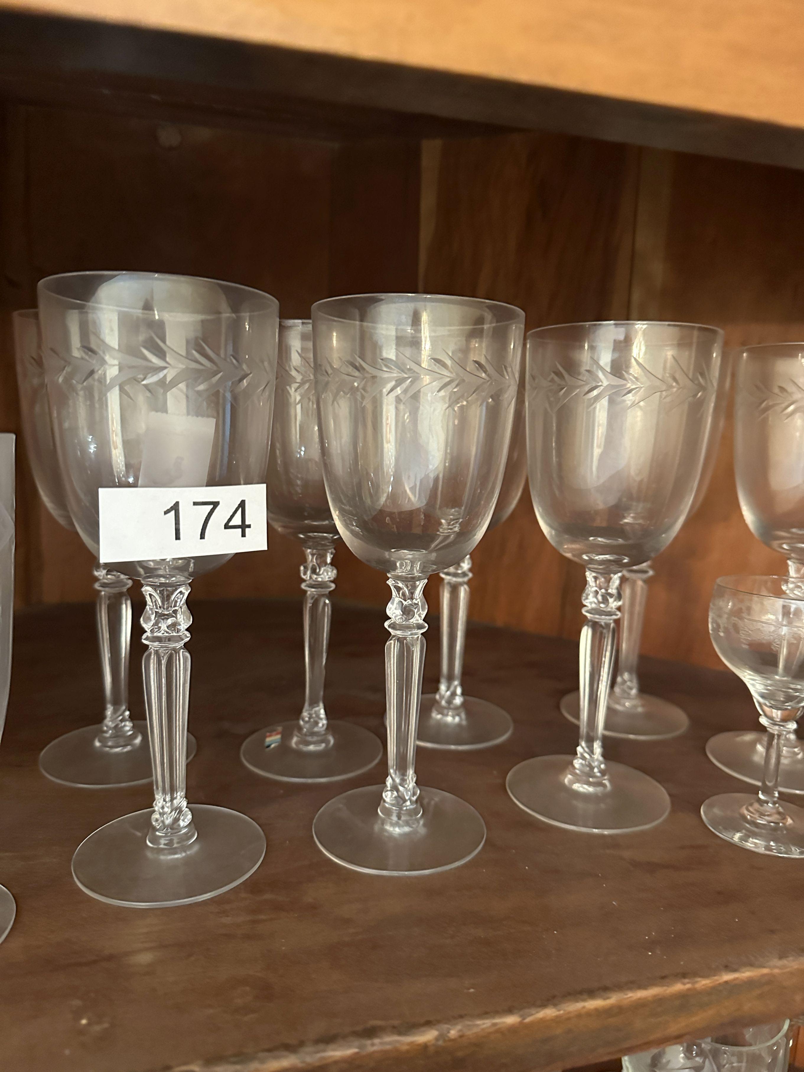 Top Shelf Lot/Box Lot/Stemware Glasses (Crystal???)