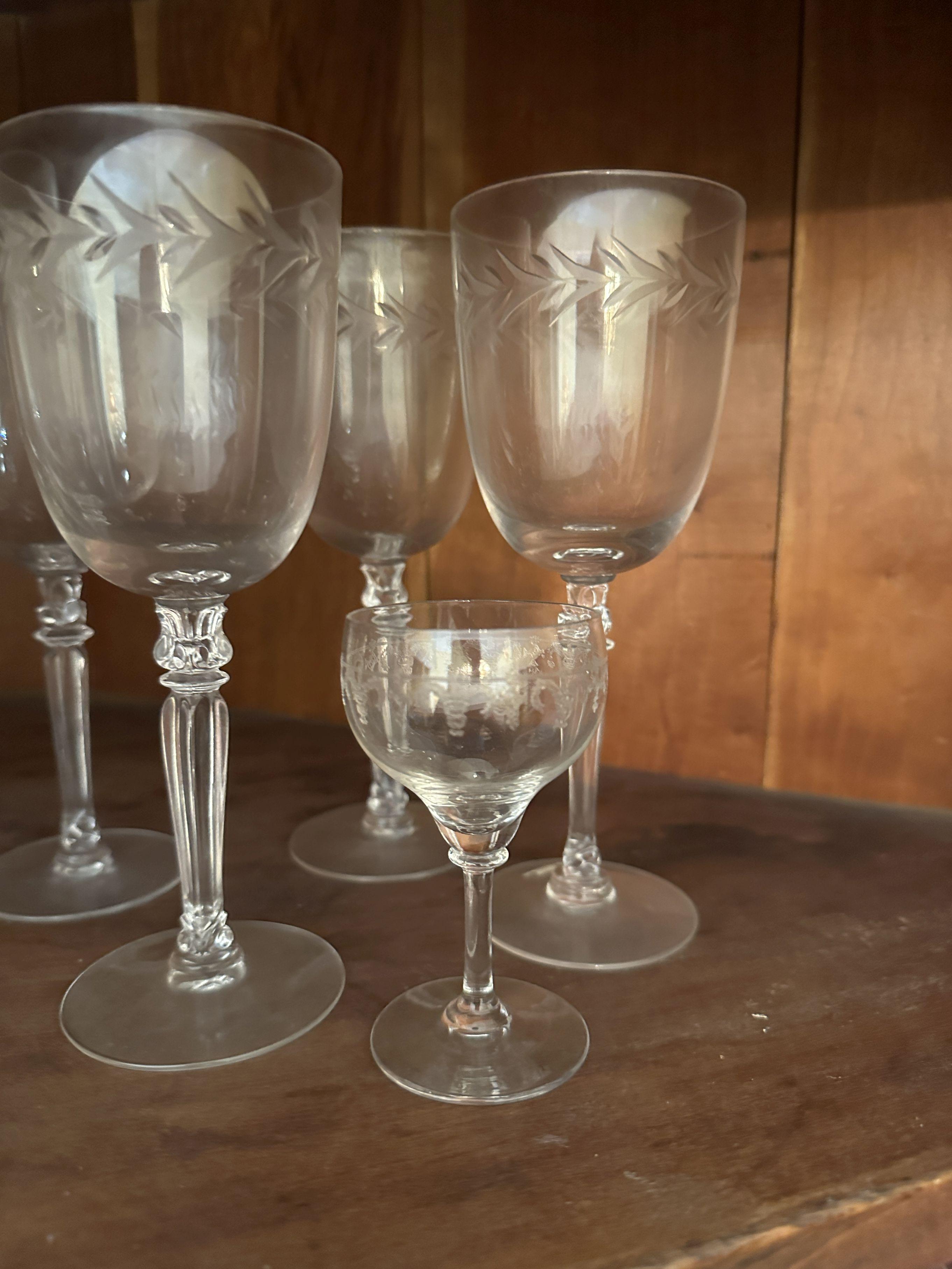 Top Shelf Lot/Box Lot/Stemware Glasses (Crystal???)