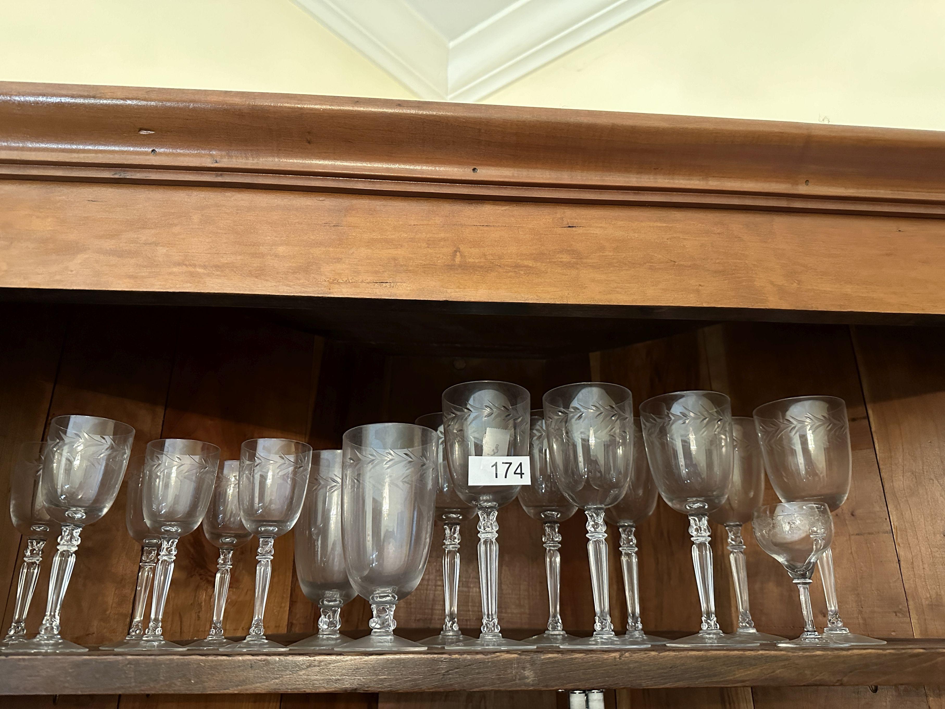 Top Shelf Lot/Box Lot/Stemware Glasses (Crystal???)
