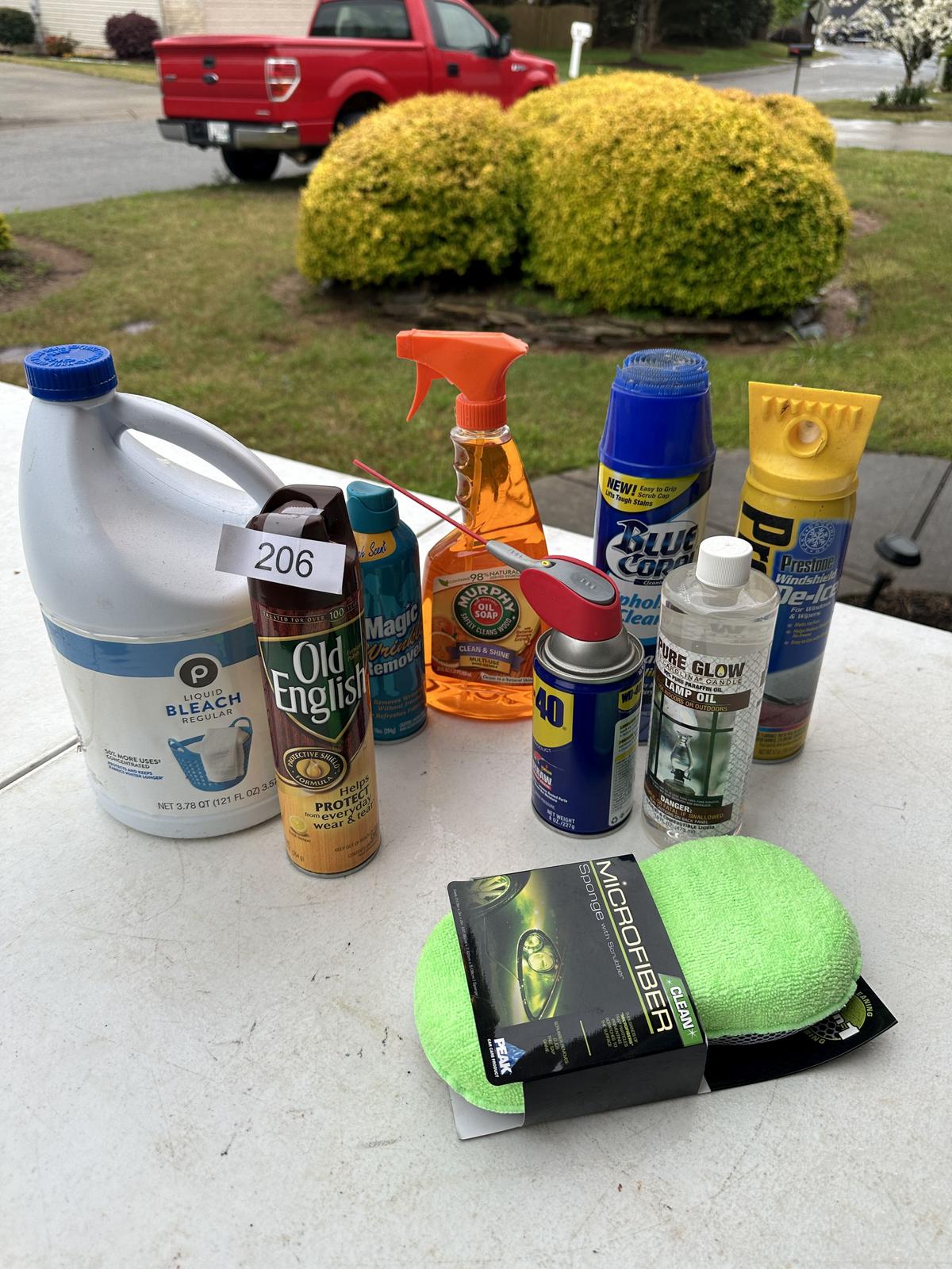 Box Lot/Cleaning Supplies, Murphy Oil Soap, WD40, ETC