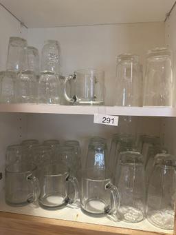 (2) Shelves Full/Juice Glasses, Drinking Glasses, ETC