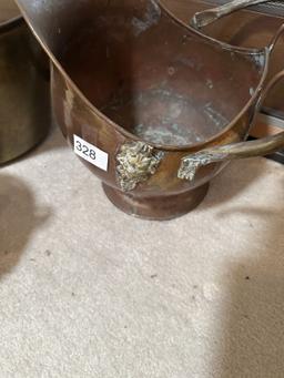 Box Lot/Brass & Copper Décor Buckets