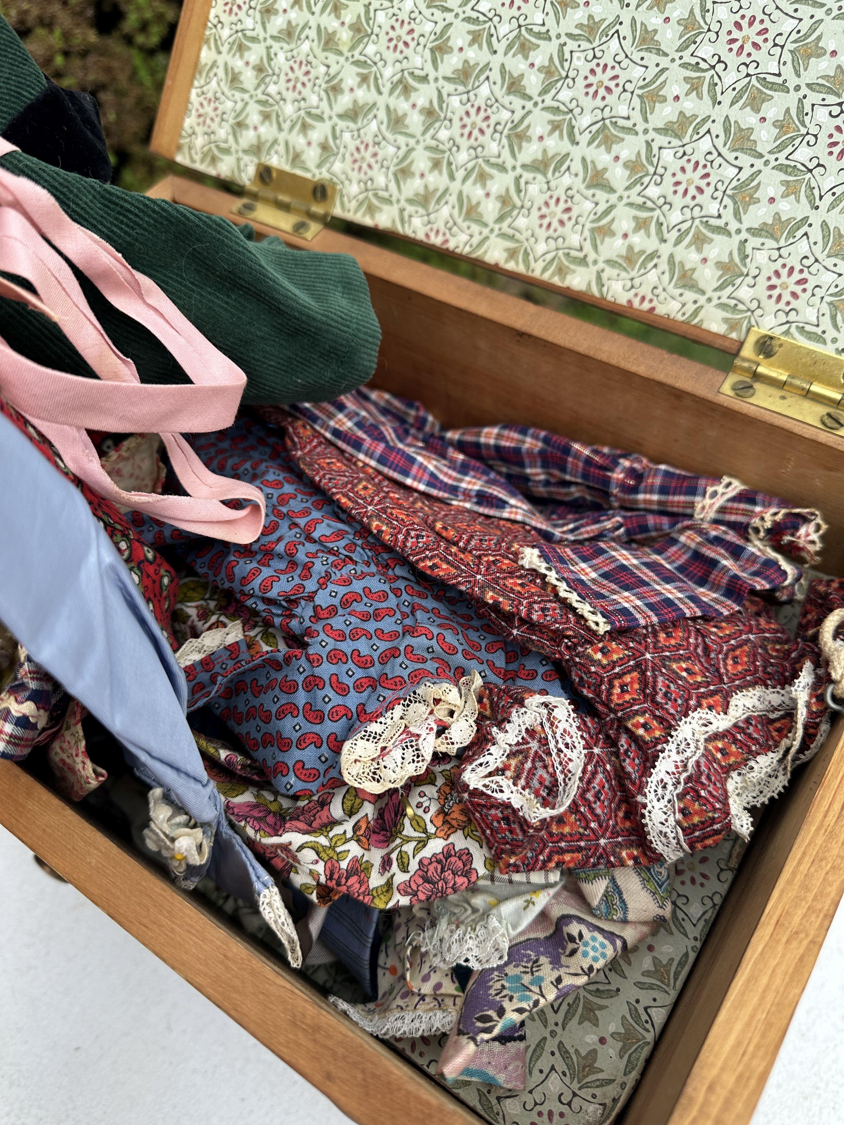 Nice Solid Box Full of Vintage Doll Clothes