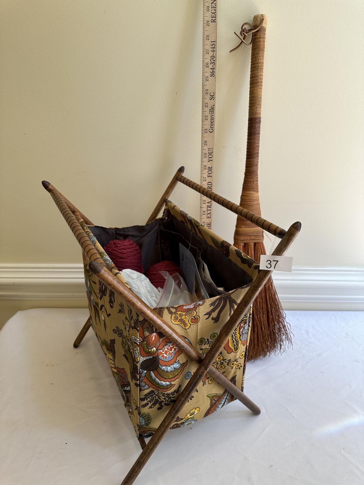 Knitting Bag and Vintage Berea College Student Industries Broom