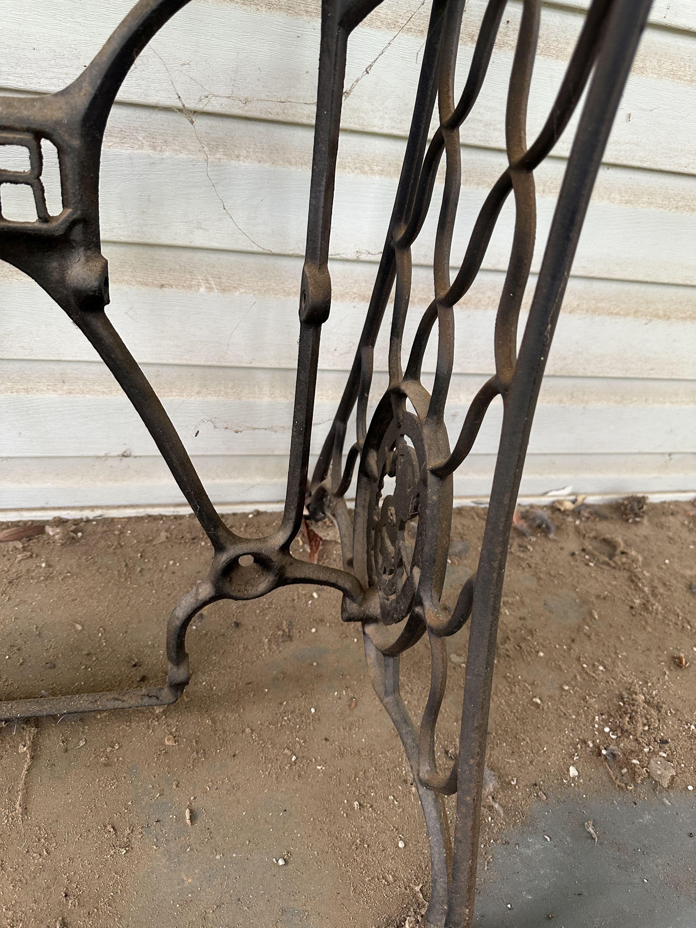 Vintage Singer Frame with Wooden Top (Local Pick Up Only)