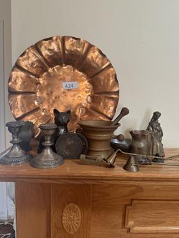 Box Lot/Metal Décor Pieces, Pestle, Sterling, ETC