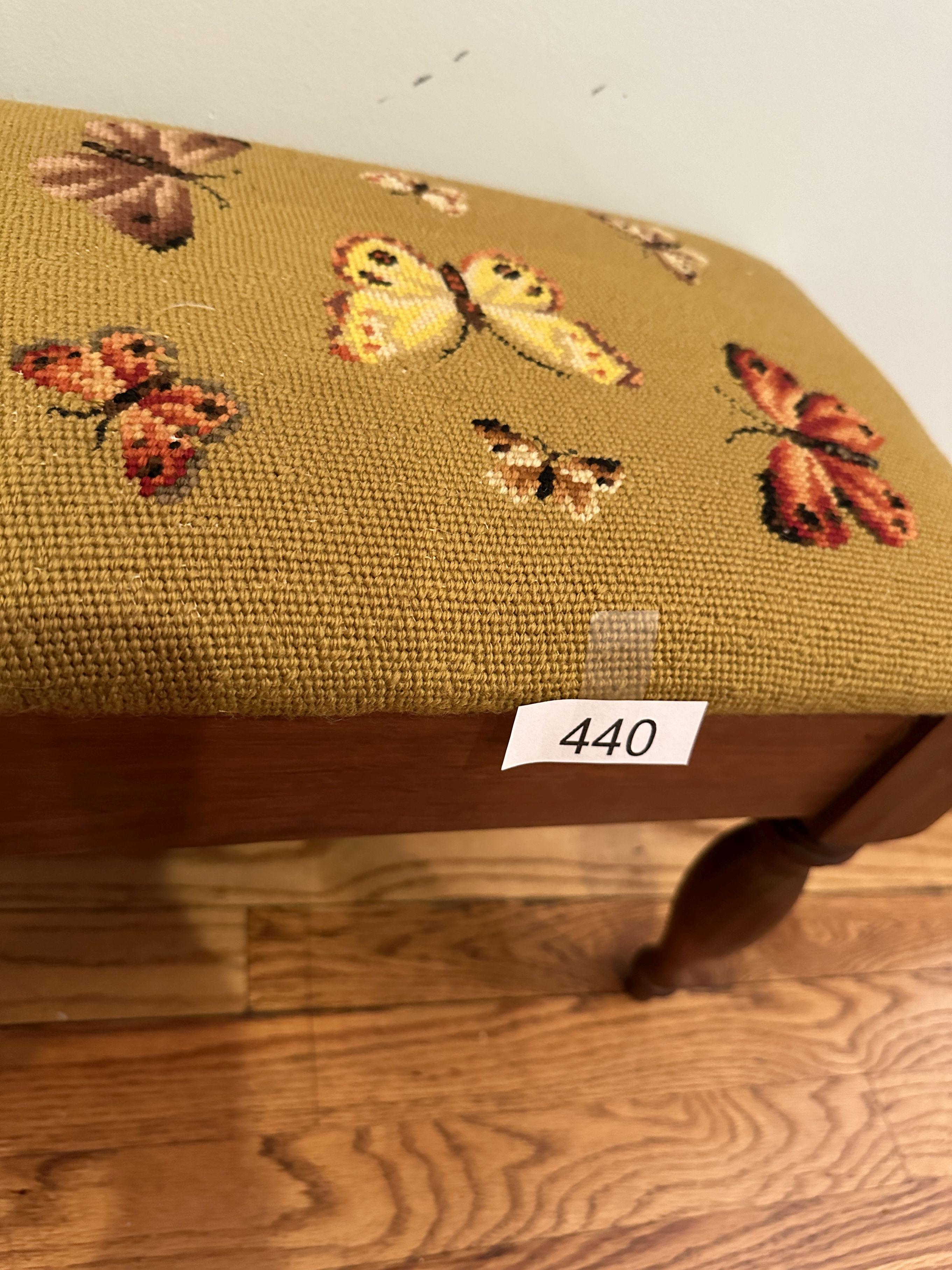 Nice Needlepoint Solid Wood Foot Stool