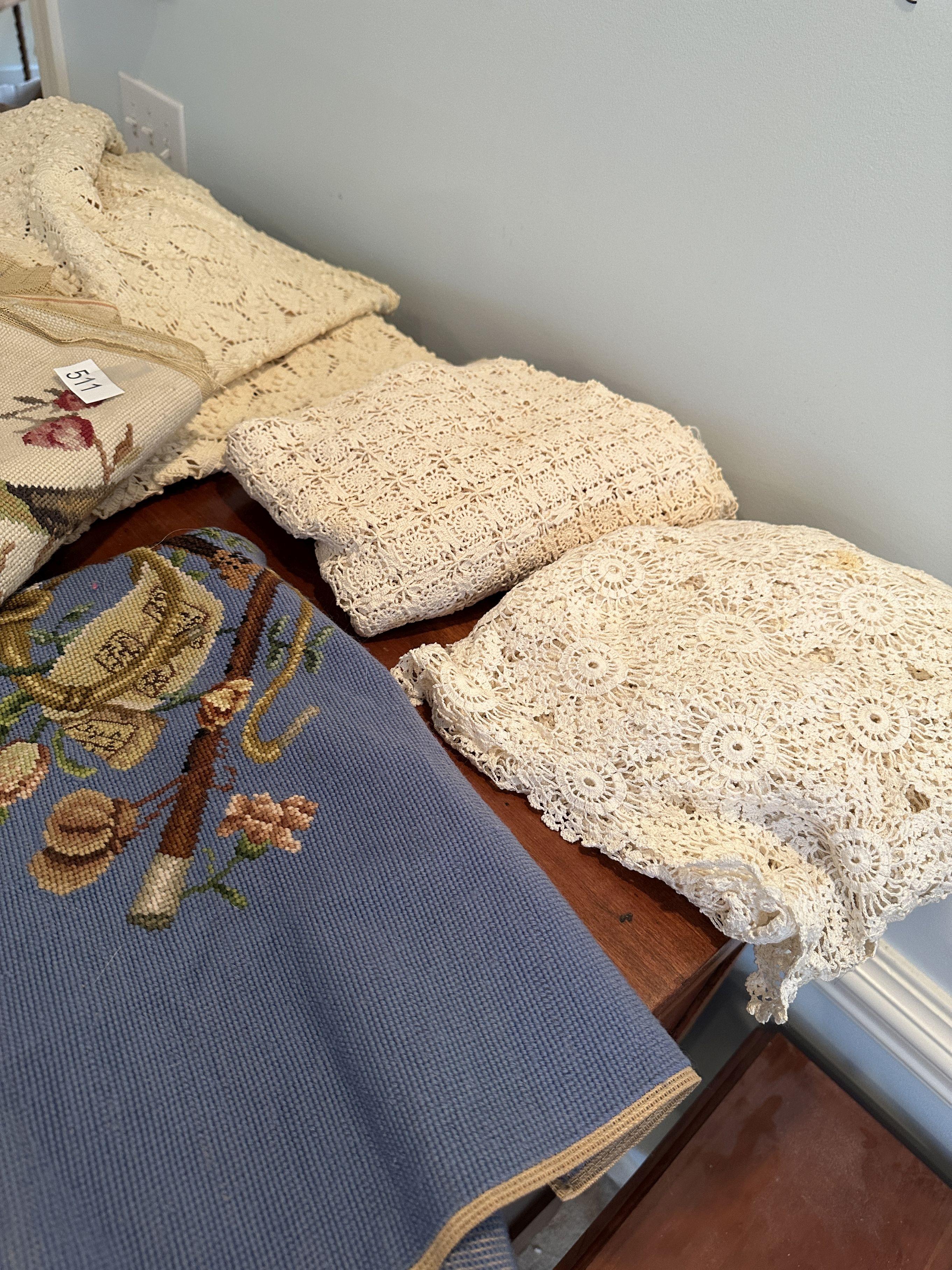 Box Lot/Vintage Table Cloths, ETC