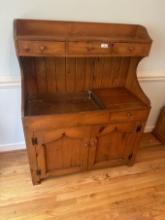 Very Nice Vintage Cherry Dry Sink with Metal Sink (Local Pick Up Only)