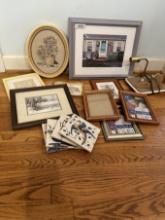 Box Lot/Small Framed Art Pieces, Picture Frames, ETC