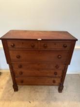 Vintage 2 Drawer Over 3 Drawer Cherry Wood Victorian Empire Bureau (Local Pick Up Only)