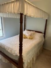 Vintage Nice Full Size Canopy Cherry Wood Bed (Local Pick Up Only)