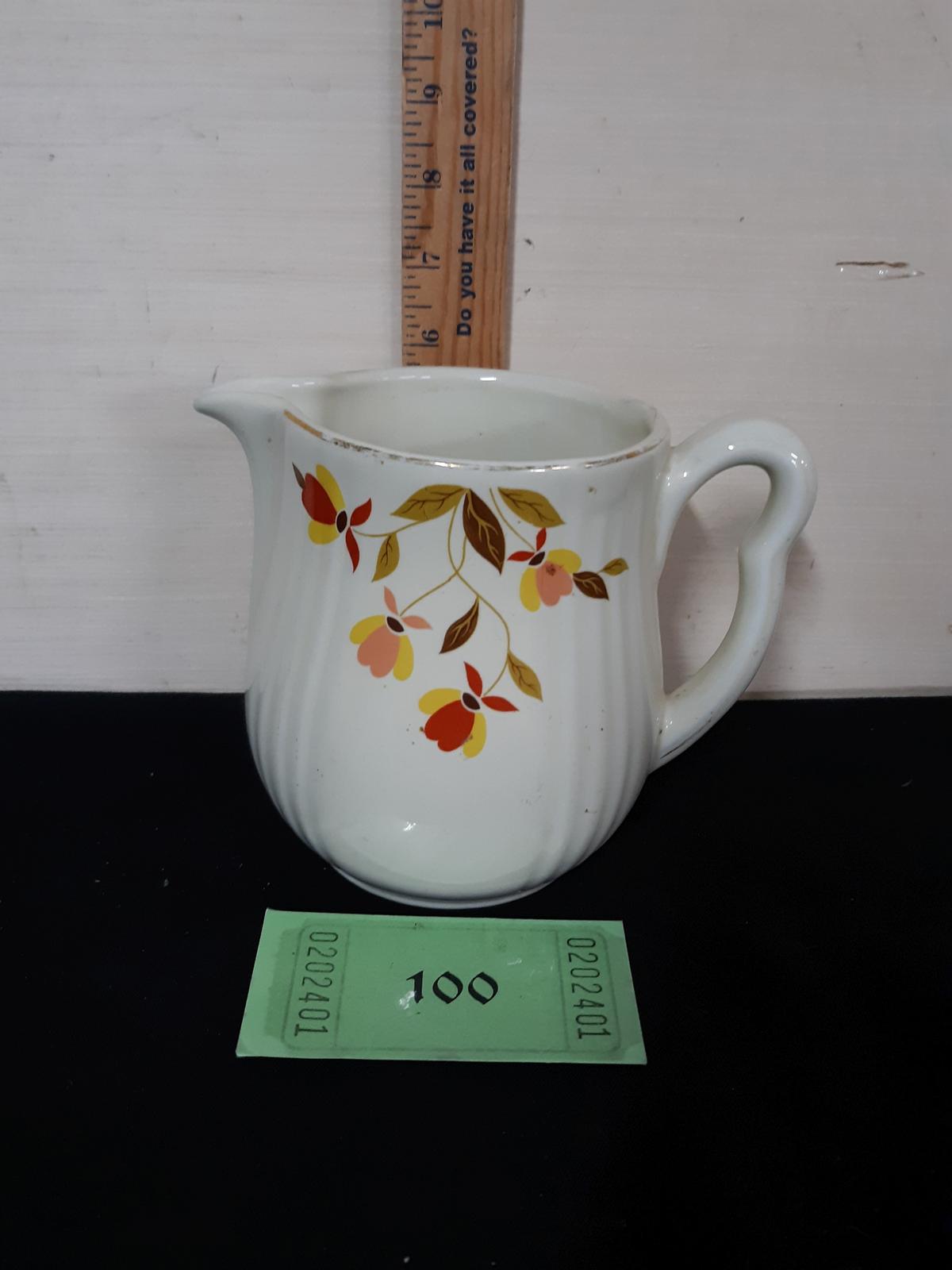 Hall's Jewel T Buttermilk Pitcher Autum Leaf Pattern