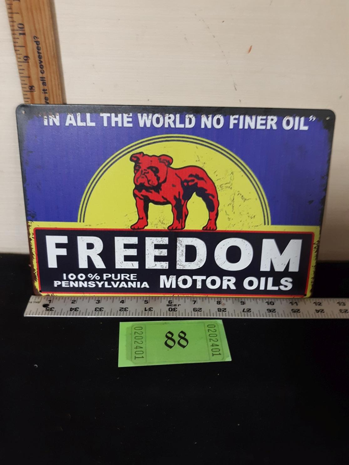 Metal Sign, Freedom Motor Oil