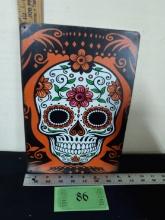 Metal Sign, Sugar Skull